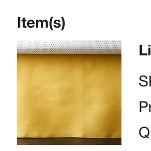 Crate & Barrel Linen Dark Yellow Baby Crib Skirt